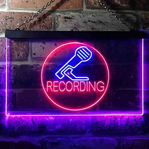 Recording Dual LED Neon Light Sign